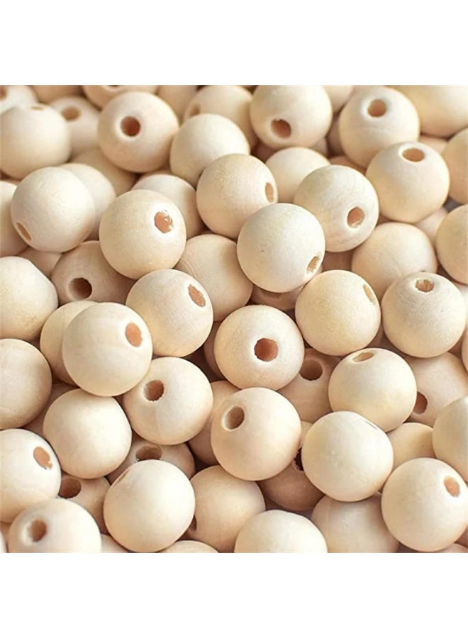 Daytoyz 100pcs 20mm Natural Brown Tones Unfinished Holz Round Wooden Beads for DIY Crafts, Jewellery, Home Decor - Image 1